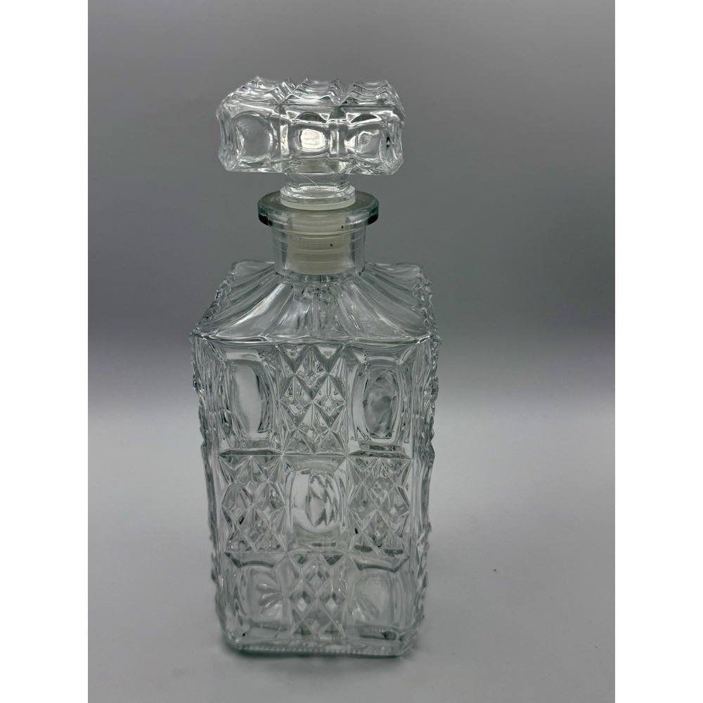 Vintage Clear Etched Decanter Oberglass Austrian Crystal Austria